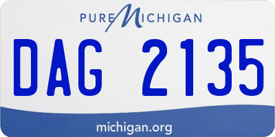 MI license plate DAG2135