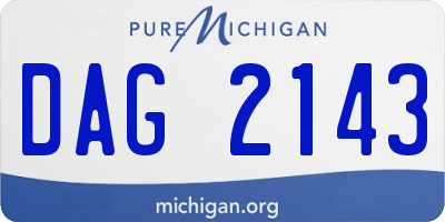 MI license plate DAG2143