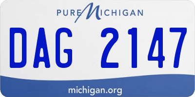 MI license plate DAG2147