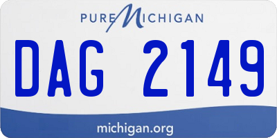MI license plate DAG2149