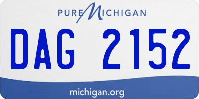 MI license plate DAG2152