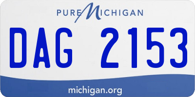 MI license plate DAG2153