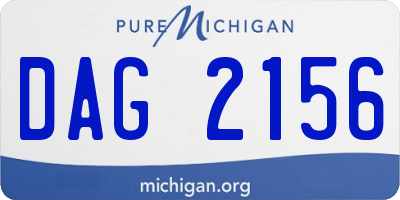 MI license plate DAG2156
