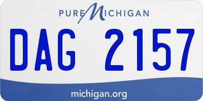 MI license plate DAG2157