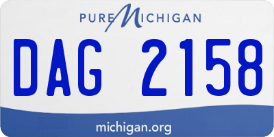 MI license plate DAG2158