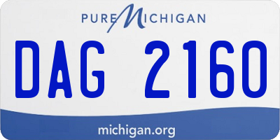 MI license plate DAG2160