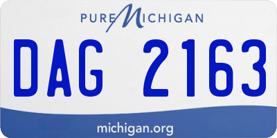 MI license plate DAG2163
