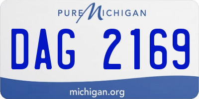 MI license plate DAG2169