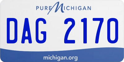 MI license plate DAG2170
