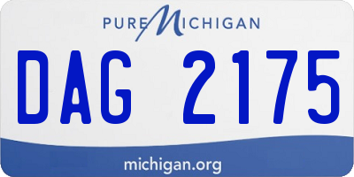 MI license plate DAG2175