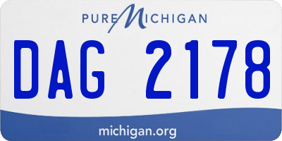 MI license plate DAG2178