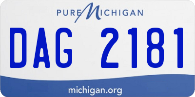 MI license plate DAG2181