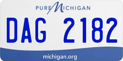 MI license plate DAG2182