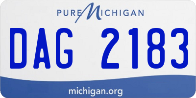 MI license plate DAG2183
