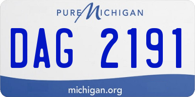 MI license plate DAG2191