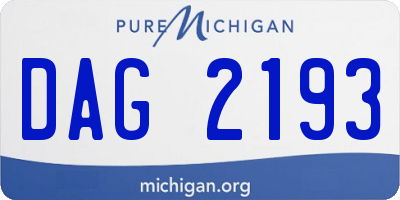 MI license plate DAG2193