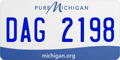 MI license plate DAG2198