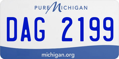 MI license plate DAG2199
