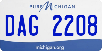 MI license plate DAG2208