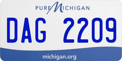 MI license plate DAG2209