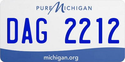 MI license plate DAG2212