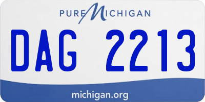 MI license plate DAG2213
