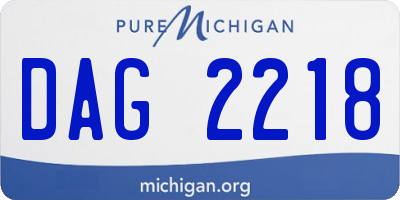 MI license plate DAG2218