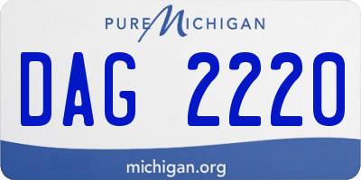 MI license plate DAG2220