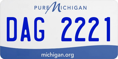 MI license plate DAG2221