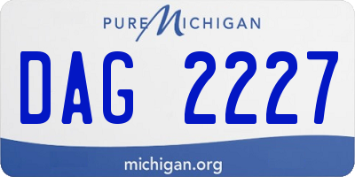 MI license plate DAG2227