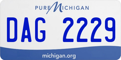 MI license plate DAG2229