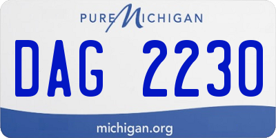 MI license plate DAG2230