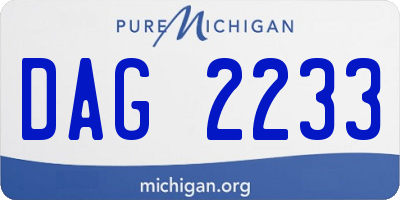 MI license plate DAG2233
