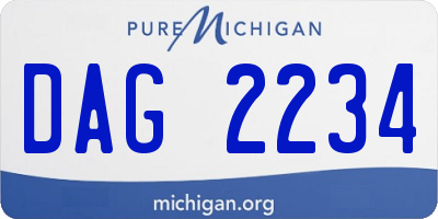 MI license plate DAG2234