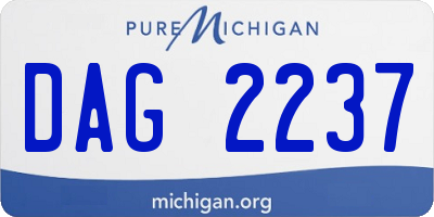 MI license plate DAG2237