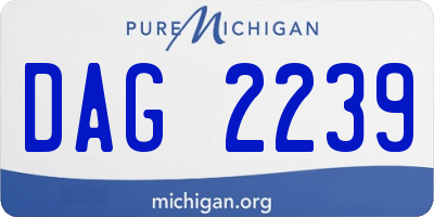 MI license plate DAG2239