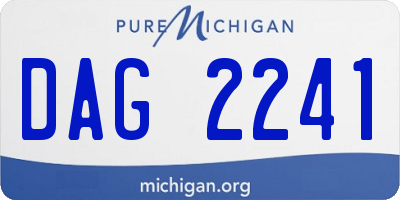 MI license plate DAG2241