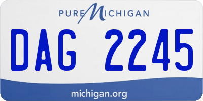 MI license plate DAG2245