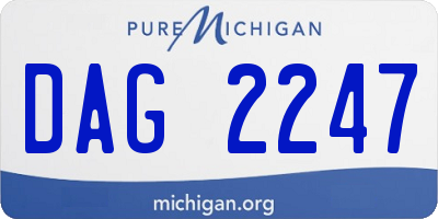 MI license plate DAG2247