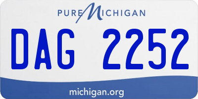 MI license plate DAG2252