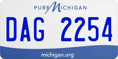 MI license plate DAG2254