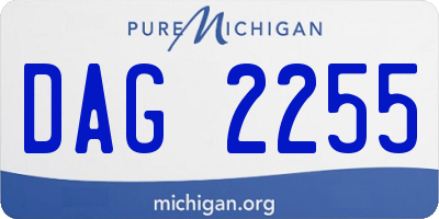 MI license plate DAG2255
