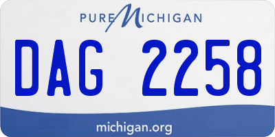 MI license plate DAG2258