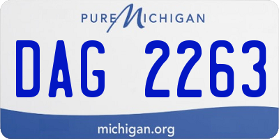 MI license plate DAG2263