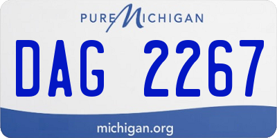 MI license plate DAG2267