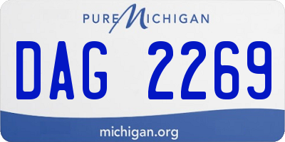 MI license plate DAG2269