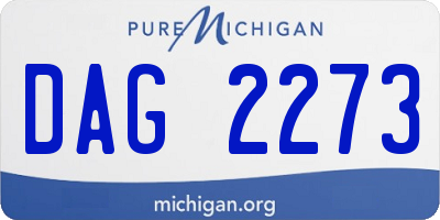 MI license plate DAG2273