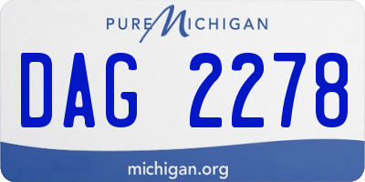 MI license plate DAG2278