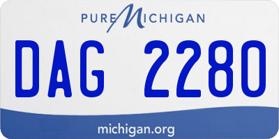 MI license plate DAG2280