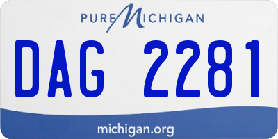 MI license plate DAG2281